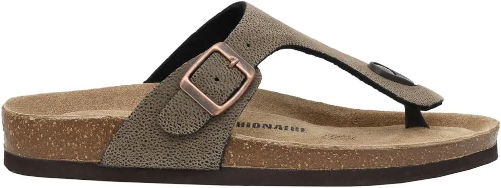 CUSHIONAIRE Women's Leah Cork Footbed Sandal With  Comfort