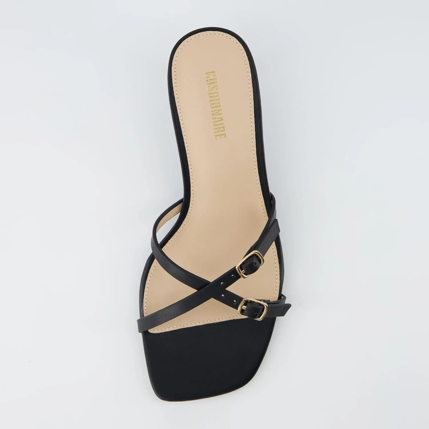 CUSHIONAIRE Women's Milan Kitten Heel Sandals  Memory Foam, Wide Widths Available