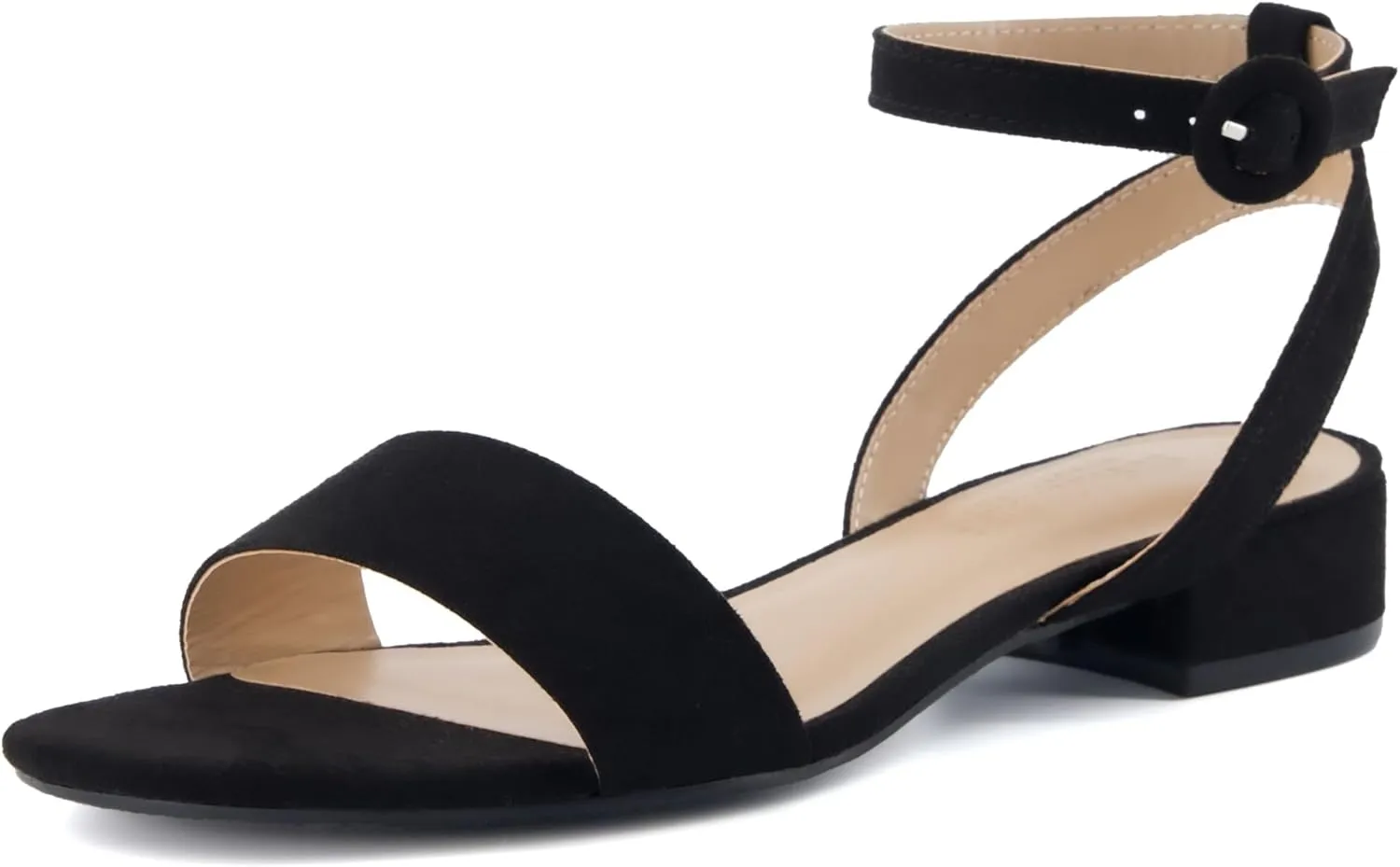 CUSHIONAIRE Women's Nila one band low block heel sandal  Wide Widths Available