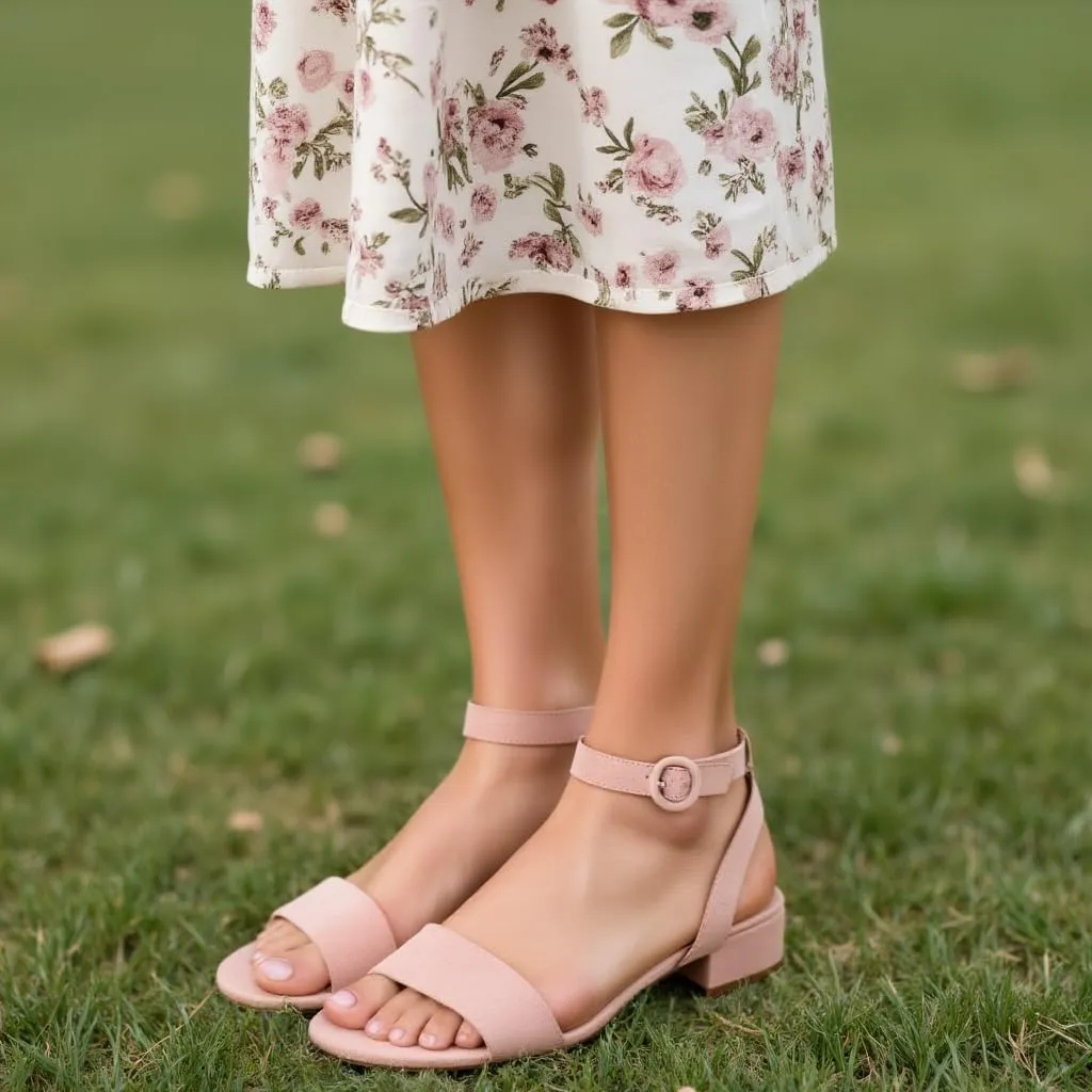 CUSHIONAIRE Women's Nila one band low block heel sandal  Wide Widths Available