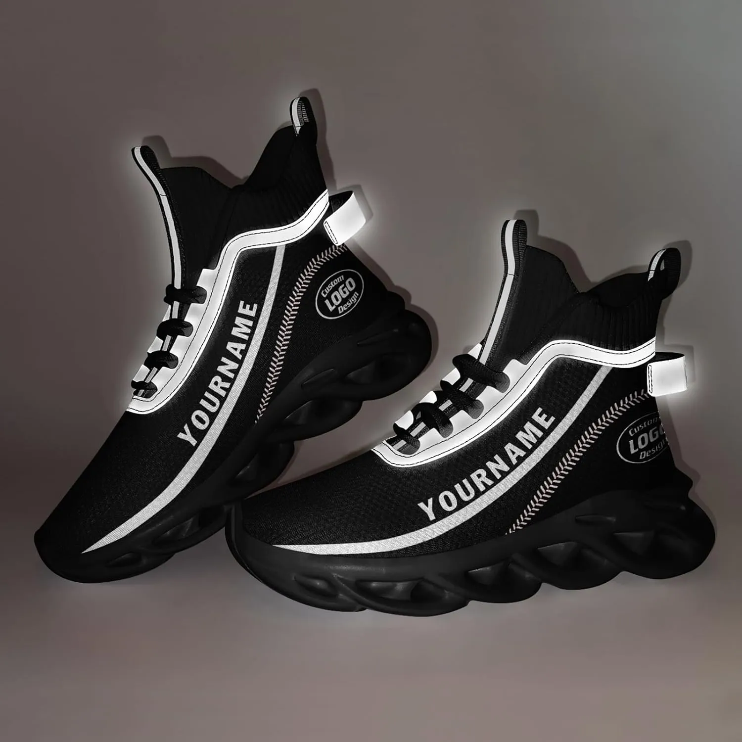 Custom Men Athletic Walking Running Tennis Shoes Fashion Women Hightop Breathable Lightweight Sneaker Unisex Baseball Shoes