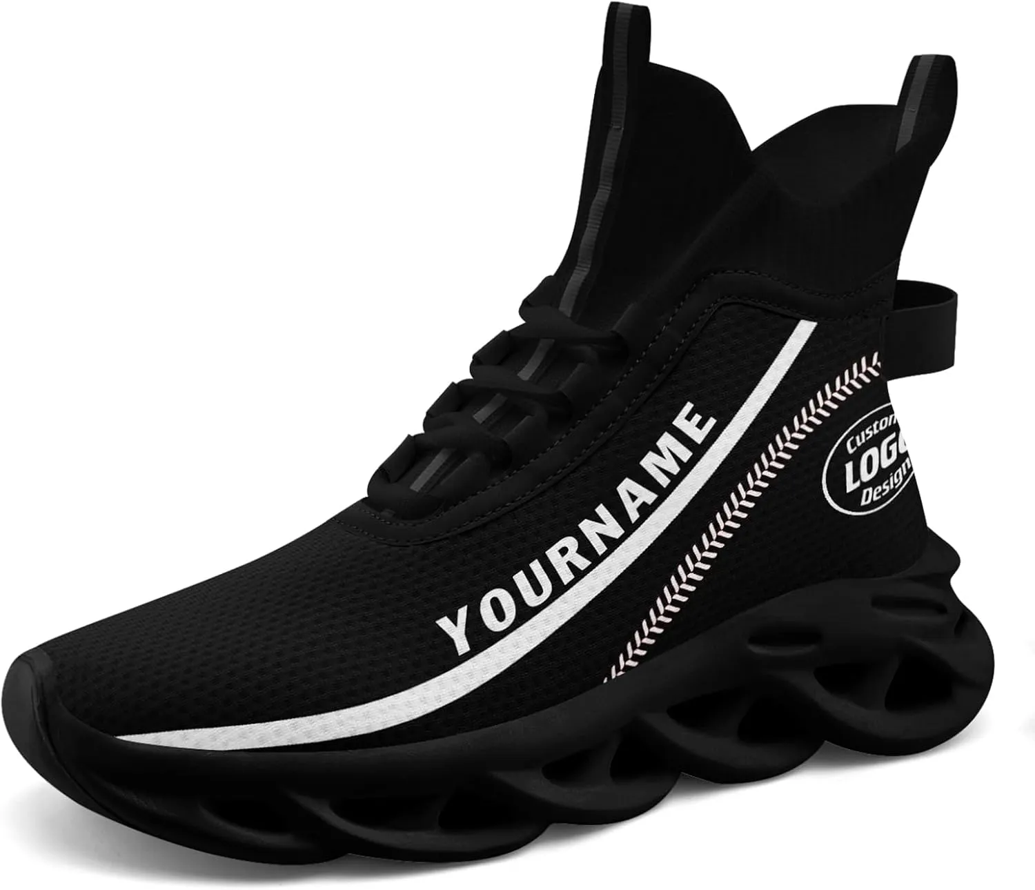 Custom Men Athletic Walking Running Tennis Shoes Fashion Women Hightop Breathable Lightweight Sneaker Unisex Baseball Shoes