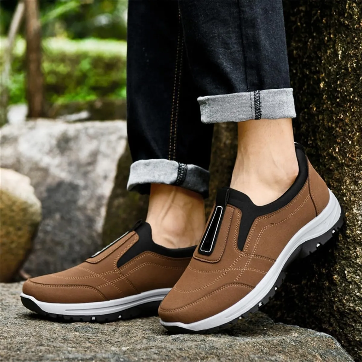 Daladder Walking Shoes,Men's Comfortable Waterproof Breathable Orthopedic Sneaker,Outdoor Lightweight Non Slip Hiking Loafers