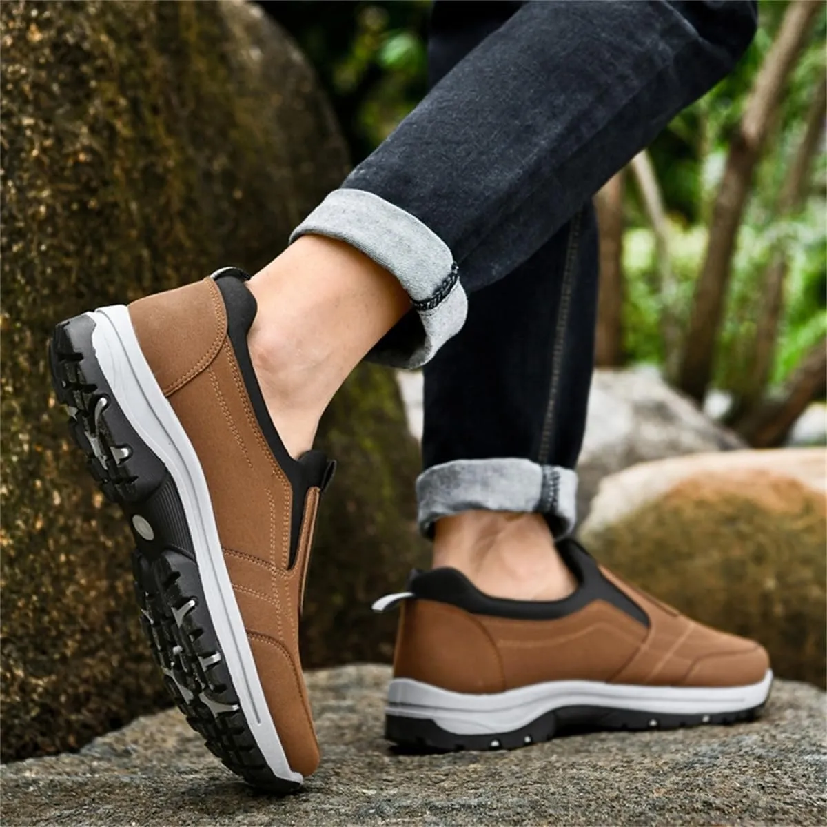 Daladder Walking Shoes,Men's Comfortable Waterproof Breathable Orthopedic Sneaker,Outdoor Lightweight Non Slip Hiking Loafers