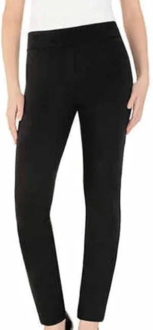 Dalia Ladies' Comfort fit Sits at Waist Slim Leg Stretch Pull On Pant (Black, X-Small)
