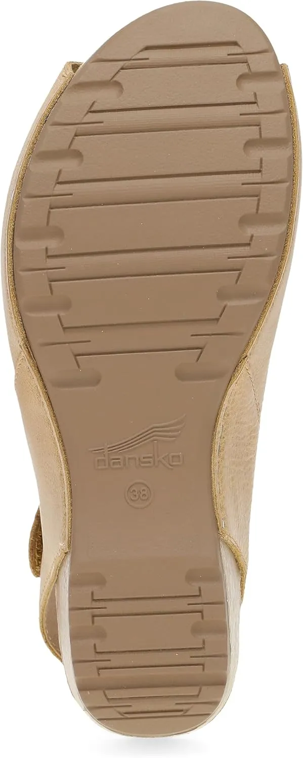 Dansko Tiana Slip-On Platform Sandal for Women – Cushioned, Contoured Footbed for All-Day Comfort and Support – Hook & Loop Strap with Buckle Detail – Lightweight Rubber Outsole