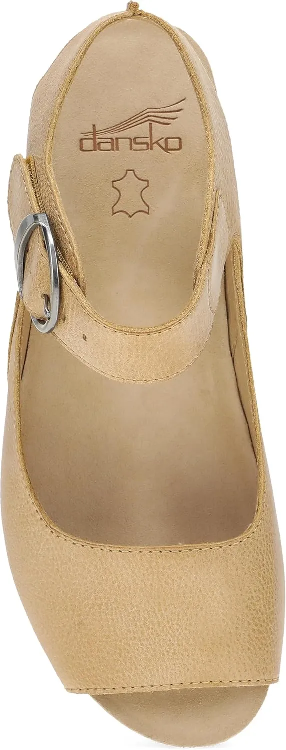 Dansko Tiana Slip-On Platform Sandal for Women – Cushioned, Contoured Footbed for All-Day Comfort and Support – Hook & Loop Strap with Buckle Detail – Lightweight Rubber Outsole
