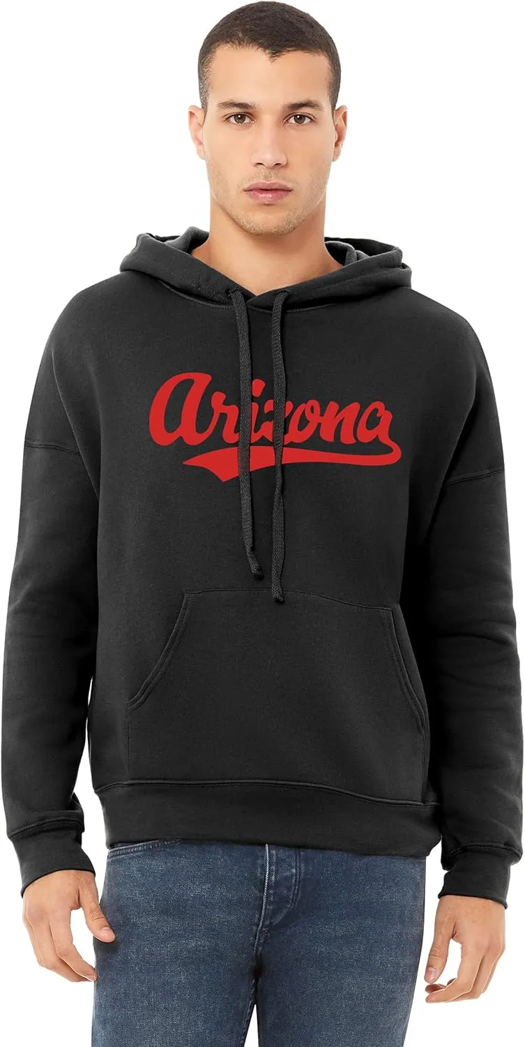 Daxton Adult Unisex Pullover USA Cities State Script Hoodie Fleece Sweatshirt
