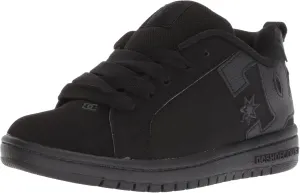 DC Boys' Court Graffik Skate Shoe black/black, 2 M US Little Kid