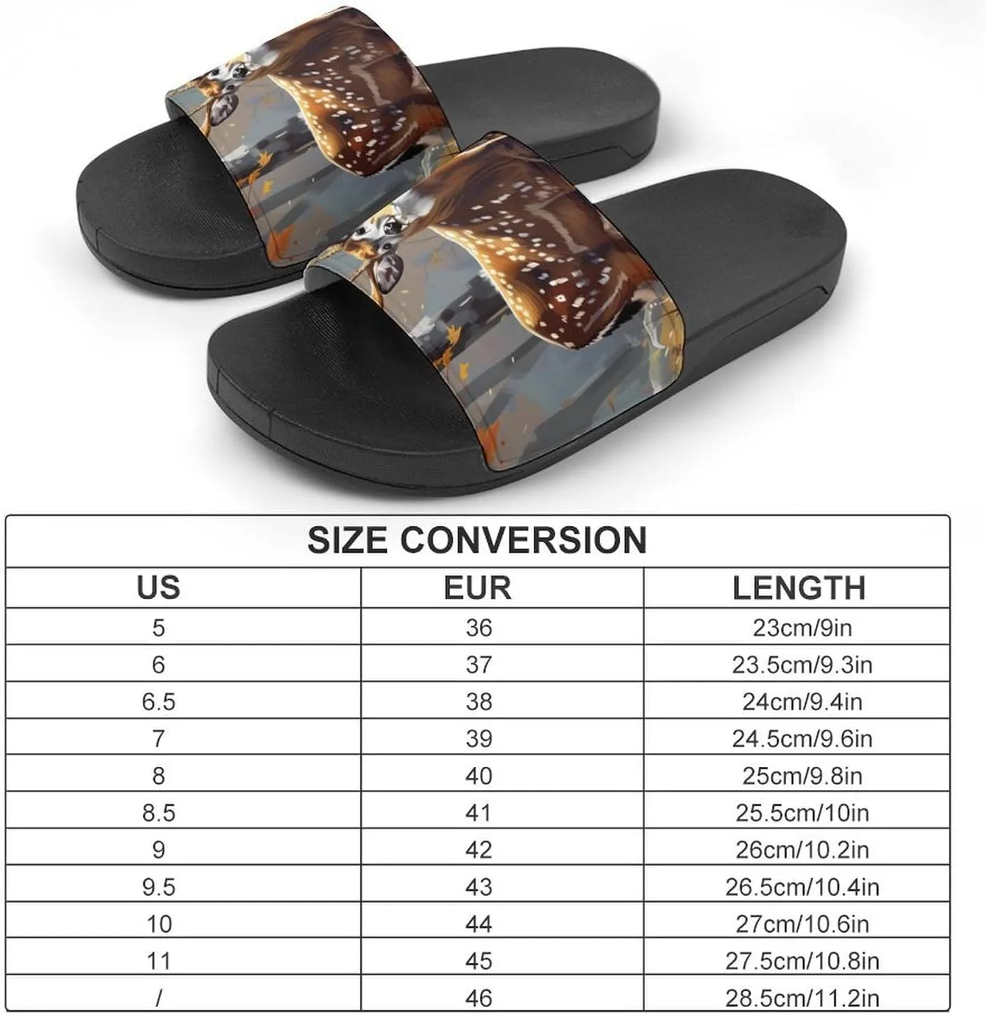 Deer Forests Funny Slippers Slides Sandals Shower Home House Shoes Non Slip Soft Sole Shoe For Men Women Bathroom