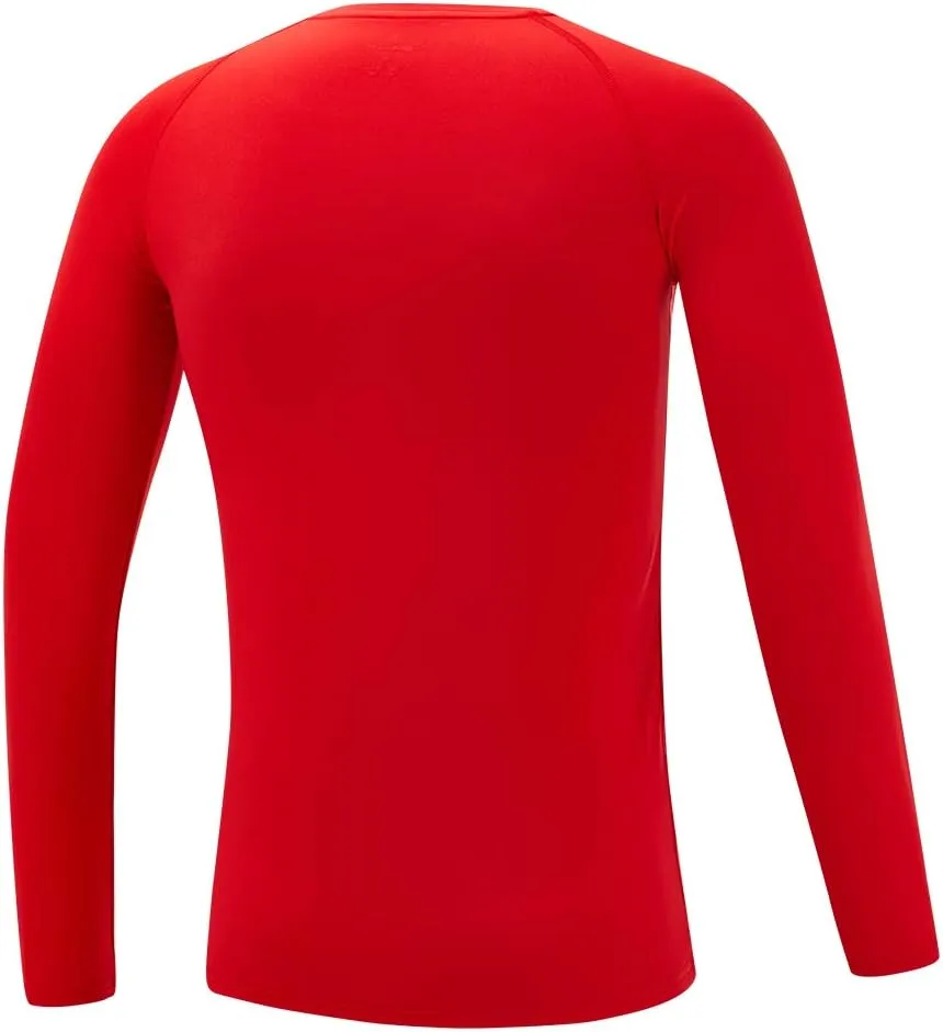DEVOROPA Youth Boys Compression Shirt Long Sleeve Football Baseball Undershirt Quick Dry Kids Sports Baselayer Crewneck