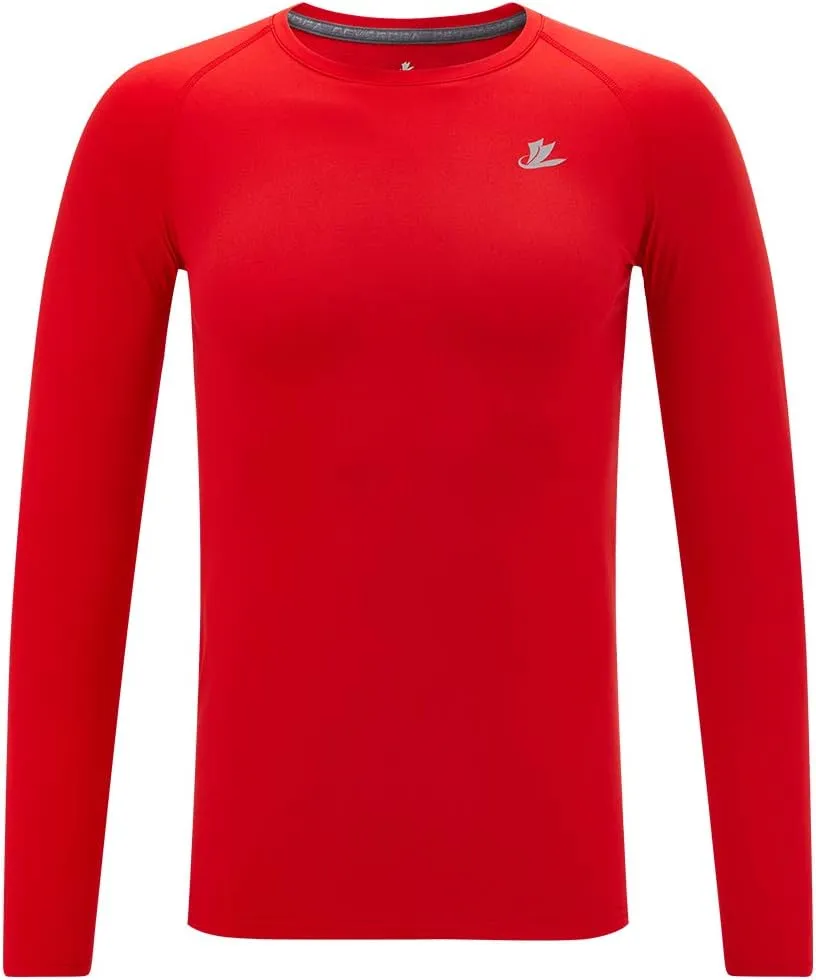 DEVOROPA Youth Boys Compression Shirt Long Sleeve Football Baseball Undershirt Quick Dry Kids Sports Baselayer Crewneck