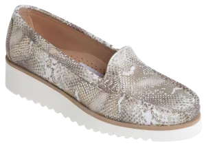 DI CHENZO Women's 1252 Gold Snake Leather Loafer