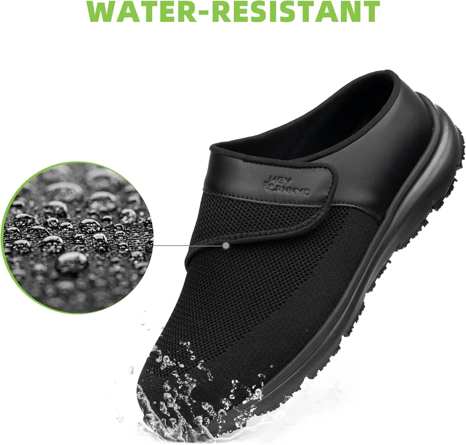 Diabetic Shoes for Men Wide Non-Slip Water-Resistant Orthopedic Slip On Walking Shoes with Adjustable Closure for Swollen Feet Neuropathy Relief, Easy Fit, Arch Support