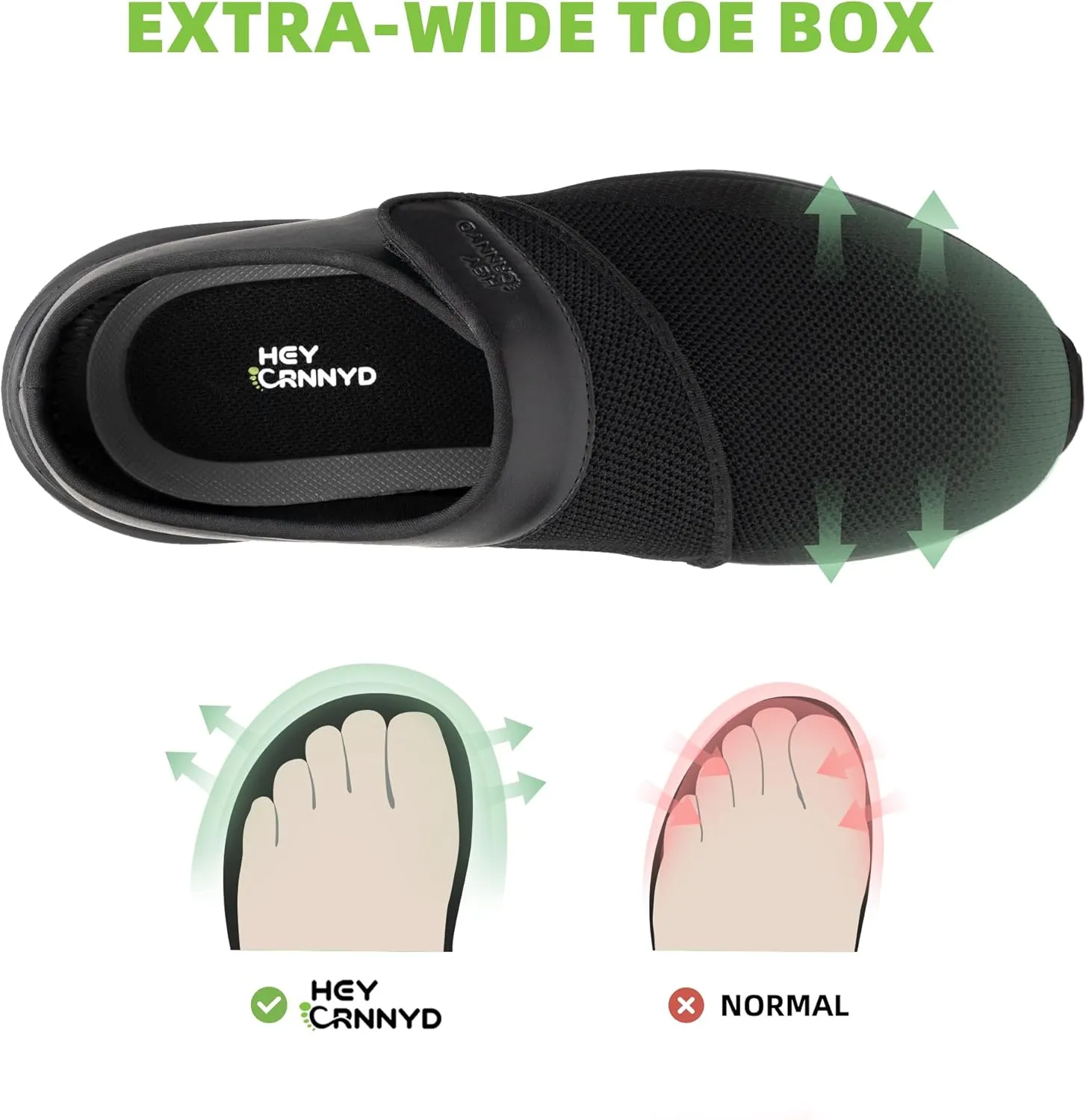 Diabetic Shoes for Men Wide Non-Slip Water-Resistant Orthopedic Slip On Walking Shoes with Adjustable Closure for Swollen Feet Neuropathy Relief, Easy Fit, Arch Support