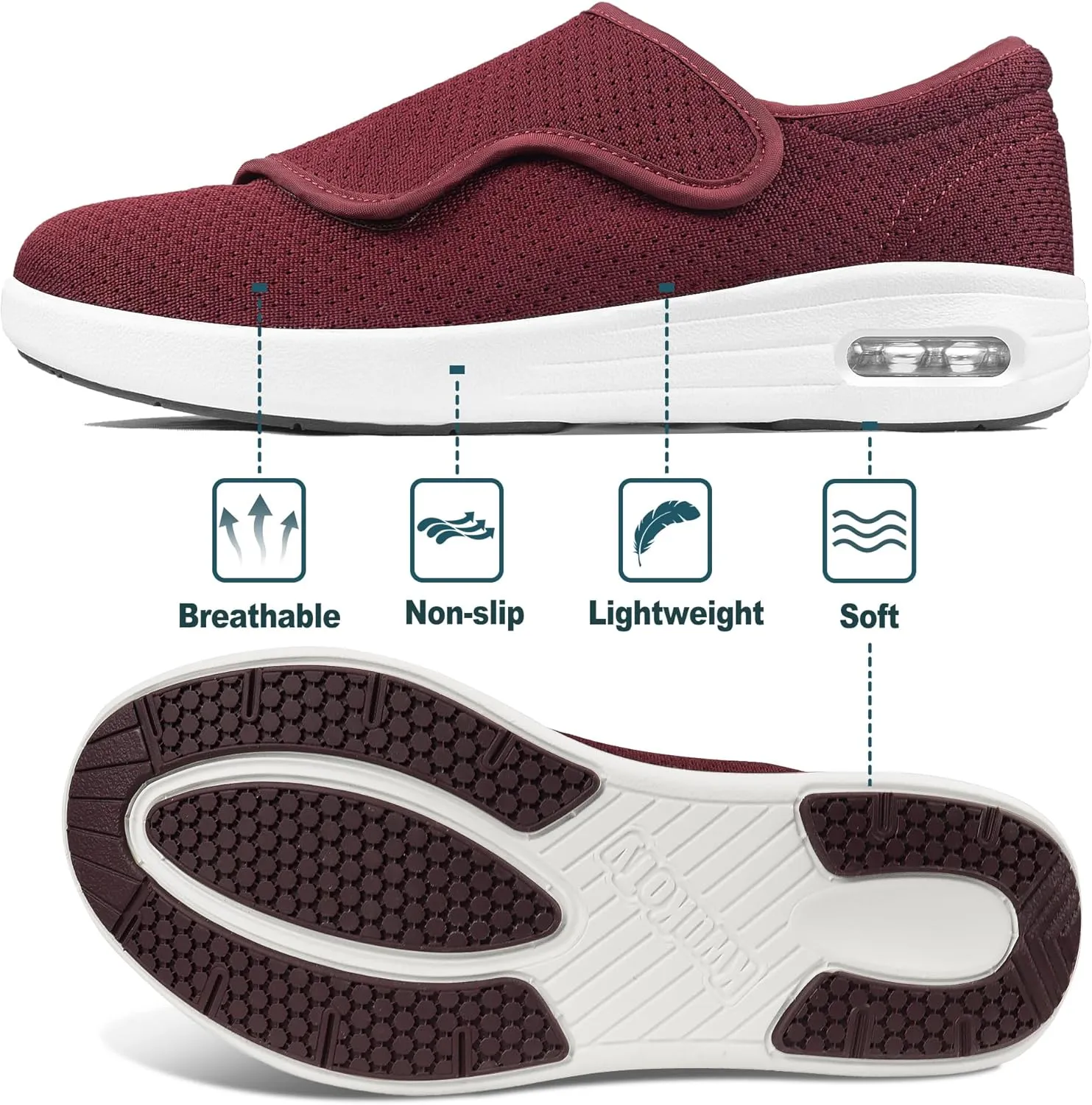 Diabetic Shoes for Women Extra Wide Walking Shoes Slip-On Orthopedic Shoes
