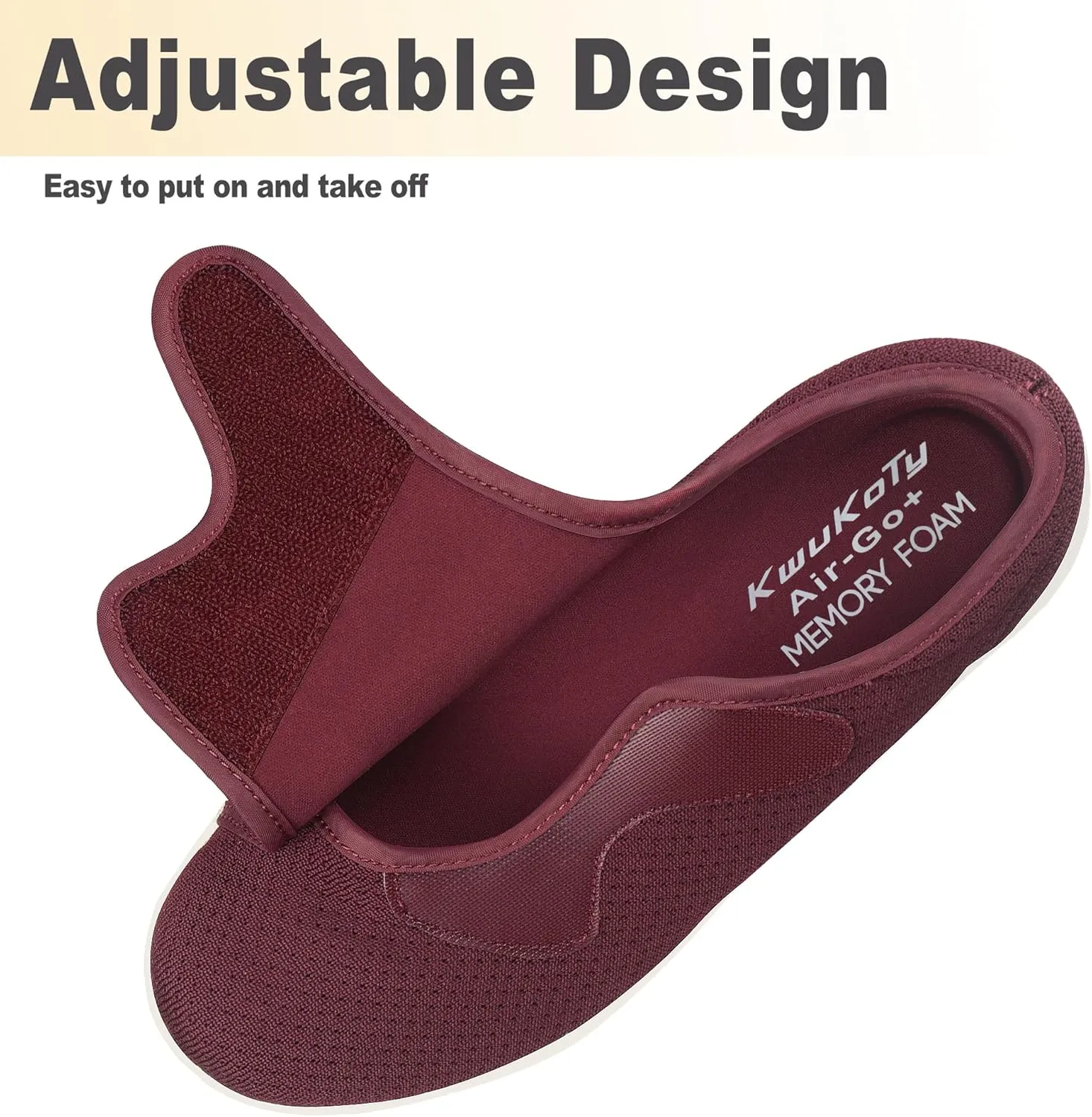 Diabetic Shoes for Women Extra Wide Walking Shoes Slip-On Orthopedic Shoes
