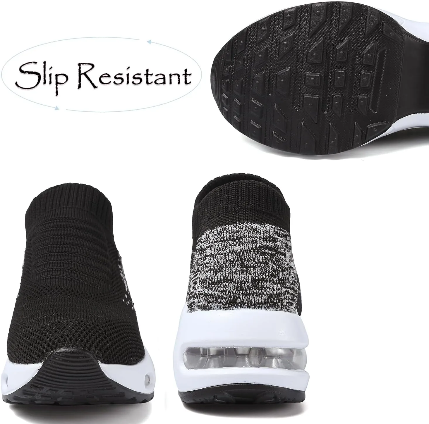 DimaiGlobal Women's Walking Shoes Sock Sneakers Slip On Comfort Mesh Fashion Cushion Lady Girls Modern Jazz Dance Easy Shoes Wedge Platform Loafers