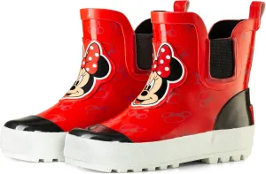 Disney Girl Minnie Mouse Mid Height Easy Slip-on Waterproof Rubber Boots - Size