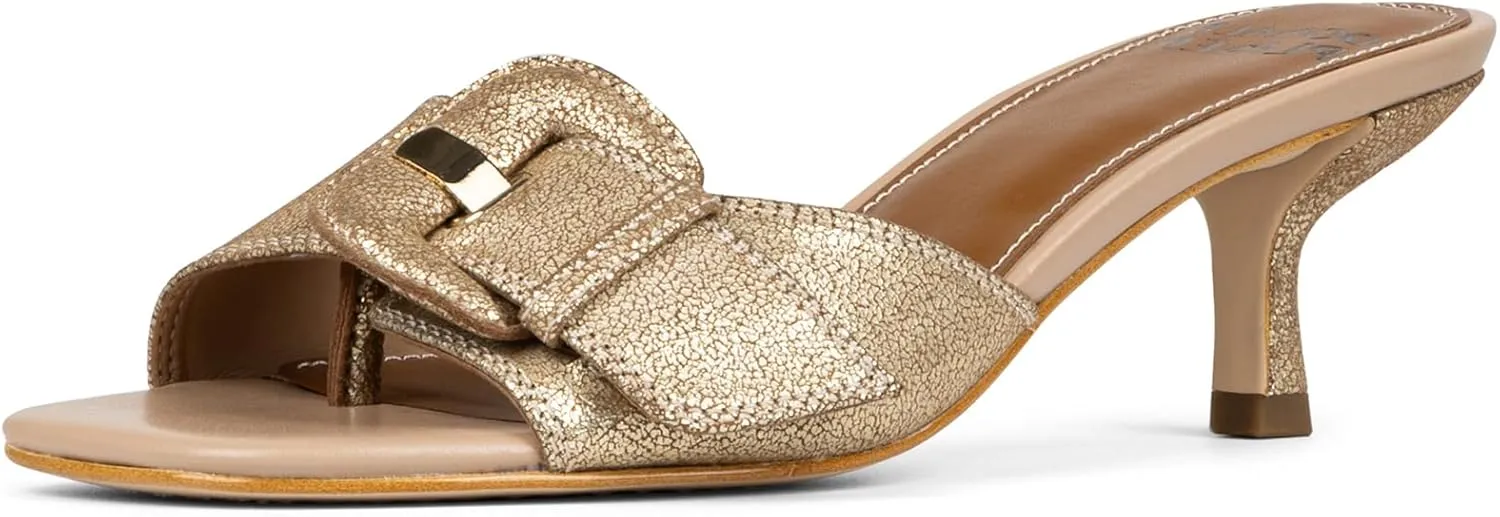Donald Pliner Women’s Cherry Slide Heeled Sandal, 2.5” Kitten Heel Sandals for Women, Slip On Dress Shoes