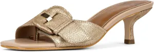 Donald Pliner Women’s Cherry Slide Heeled Sandal, 2.5” Kitten Heel Sandals for Women, Slip On Dress Shoes