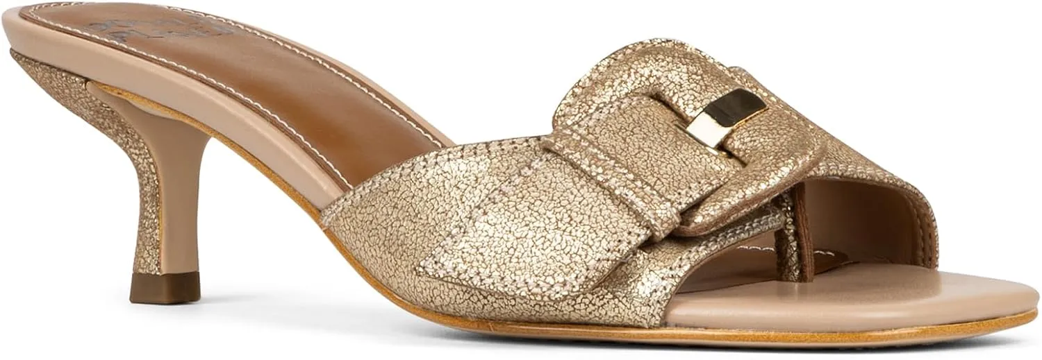 Donald Pliner Women’s Cherry Slide Heeled Sandal, 2.5” Kitten Heel Sandals for Women, Slip On Dress Shoes