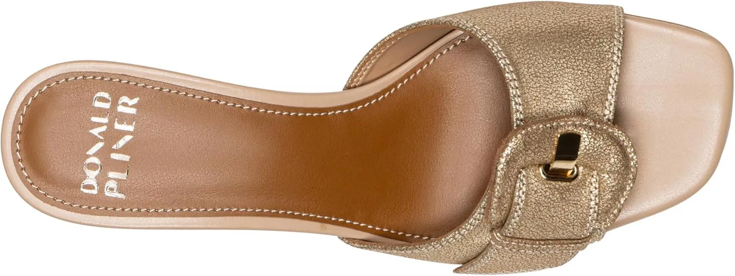 Donald Pliner Women’s Cherry Slide Heeled Sandal, 2.5” Kitten Heel Sandals for Women, Slip On Dress Shoes
