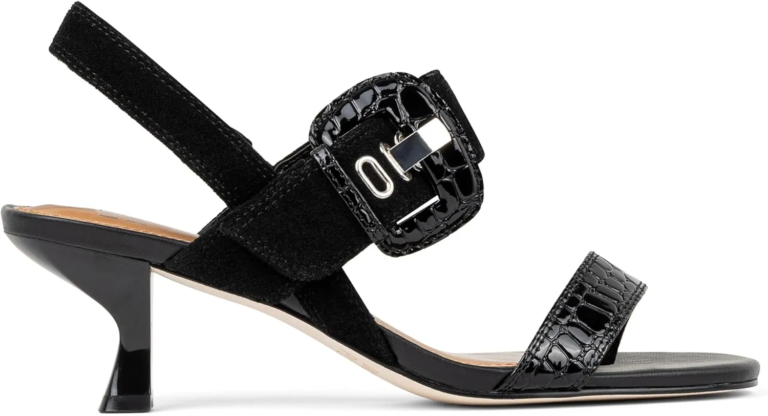 Donald Pliner Women's Keiran Soft Metallic Brush Off Heeled Sandal
