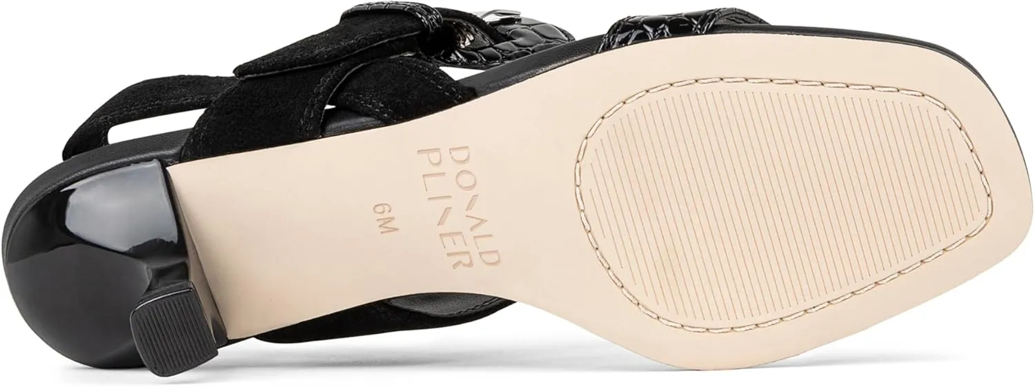Donald Pliner Women's Keiran Soft Metallic Brush Off Heeled Sandal