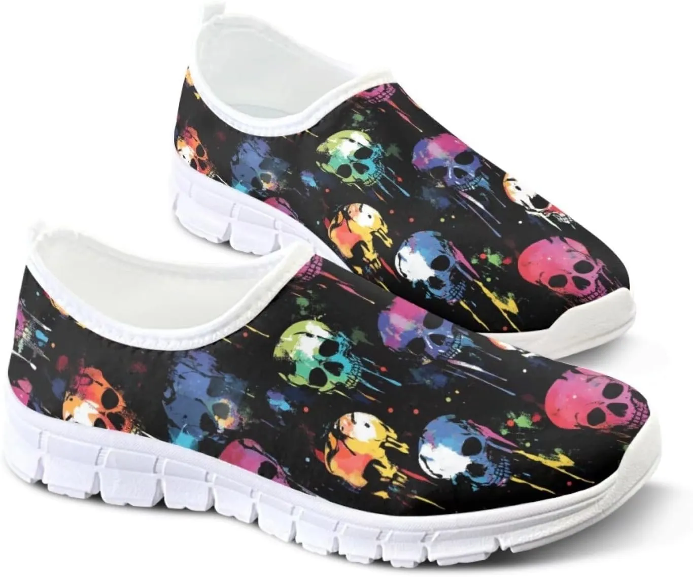 Doojoayie Womens Slip On Walking Shoes Comfort Flats Workout Jogging Driving Shoes