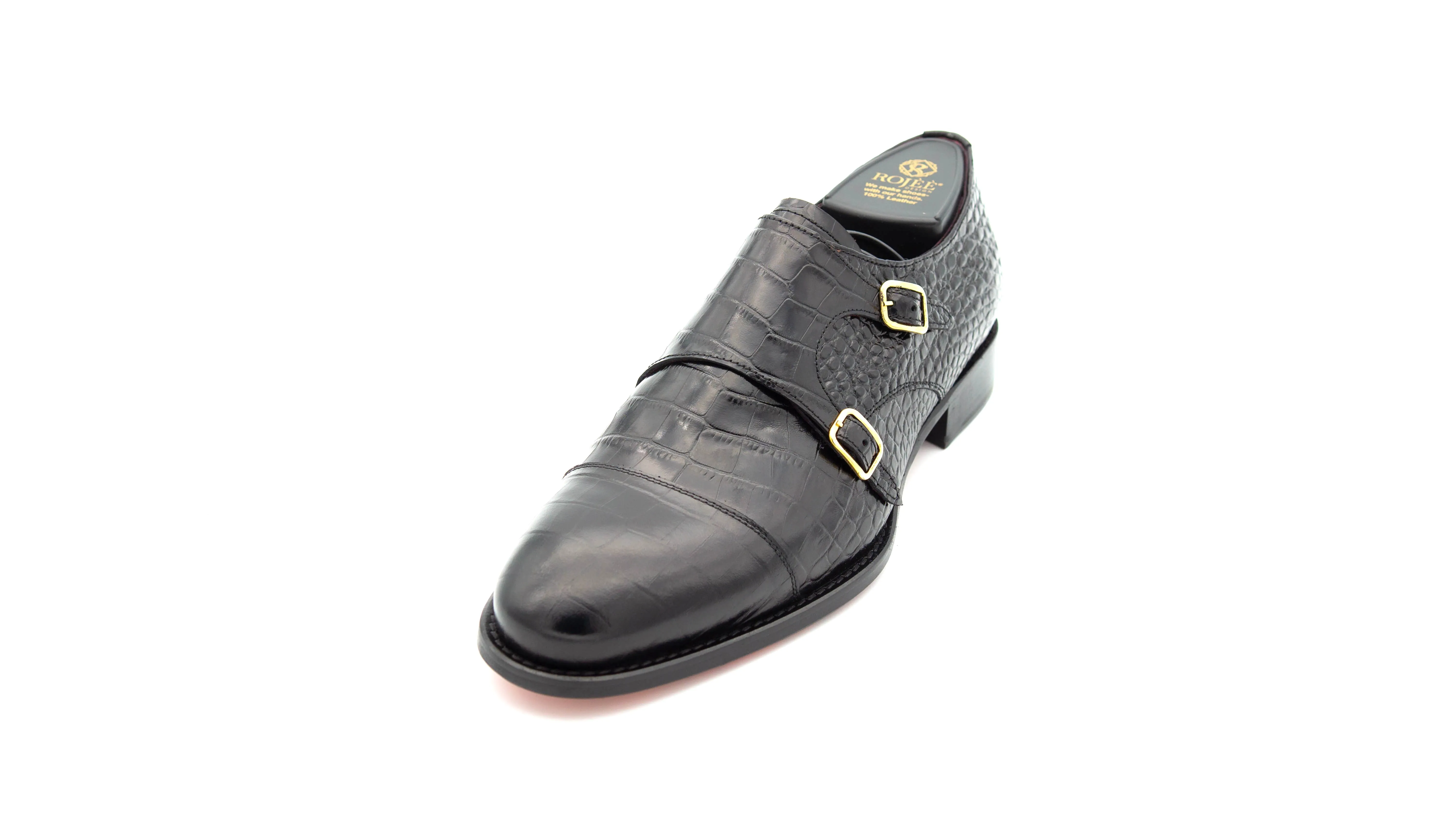 Doppel Monkstrap mit Croco