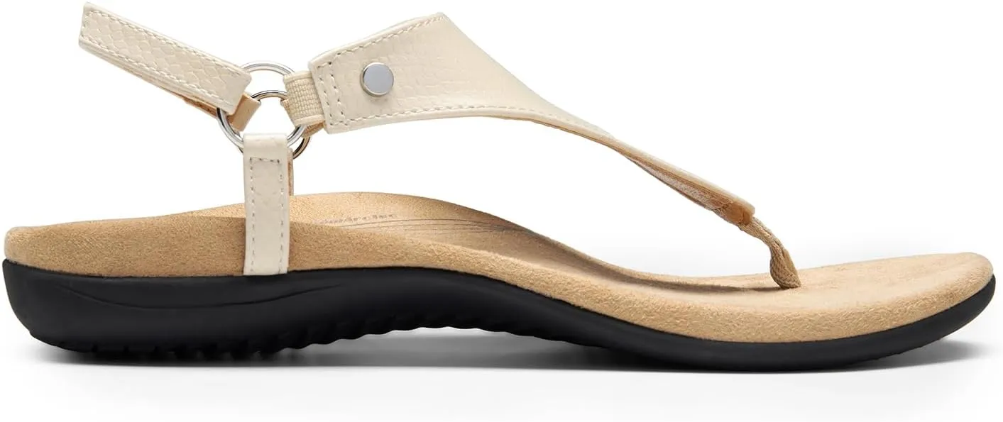 DREAM PAIRS Women's Flat Sandals Arch Support Orthopedic Comfortable Soft Cushion Summer T-Strap Walking Thong Sandals