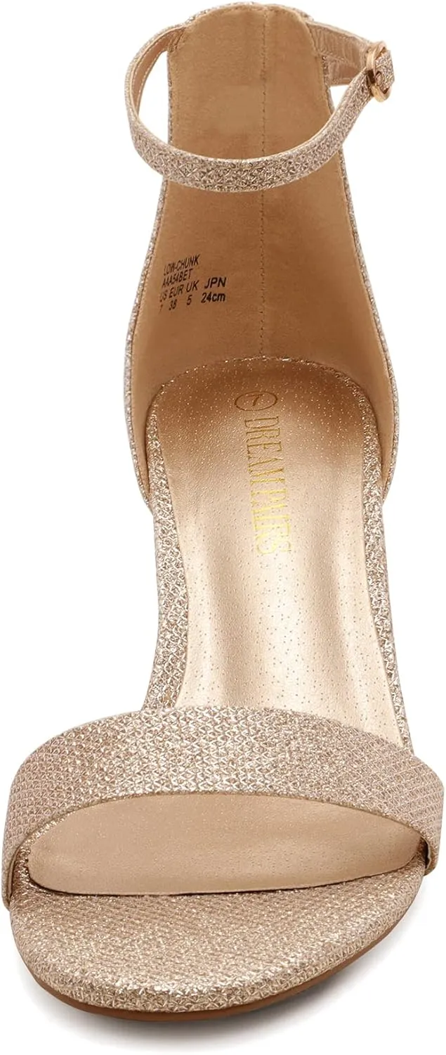 DREAM PAIRS Womens Low-Chunk Low Heel Pump Sandal