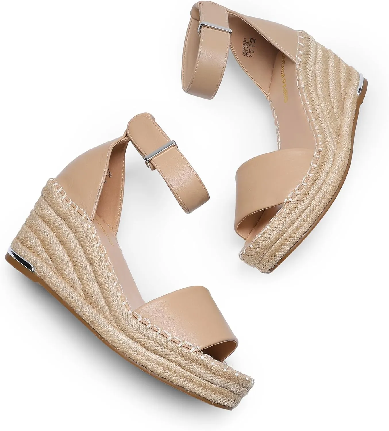 DREAM PAIRS Women's Wedge Sandals Open Toe Espadrilles Sandals Comfortable Dressy Ankle Strap Platform Sandals Suitable for Work Beach Summer Shoes