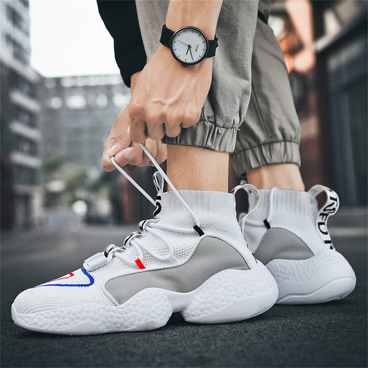 DRESER Couple Shoes High top Men's Socks Shoes Running Light Breathable Casual Women's Sports Shoes Fashion Sports Shoes Climbing Shoes
