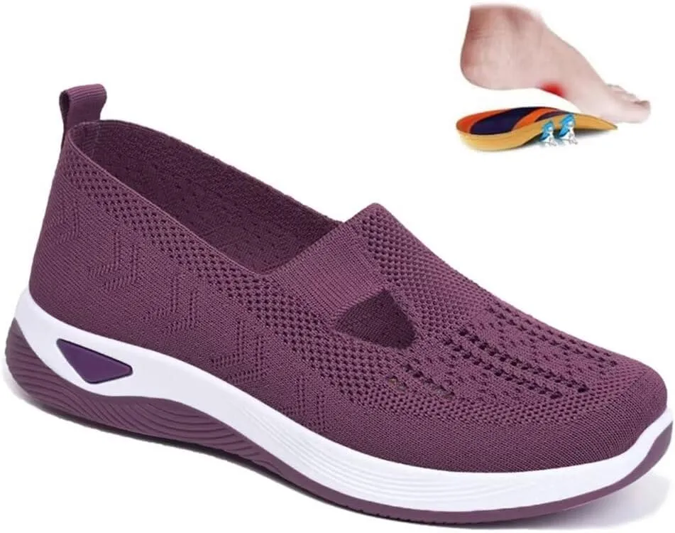 dubuto Women's Walking Shoes 2024 New Wove Breathable Soft Orthopedic Diabetic Comfortable Sneakers for Women Indoor Outdoor Casual Athletic Work Shoes