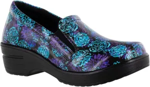 Easy Street womens Leeza Clog, Purple and Blue Batik Patent, 8.5 Wide US