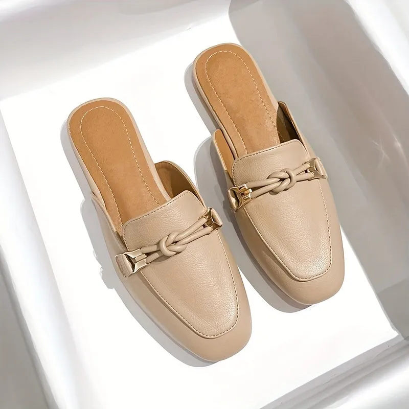 Elegant Beige Slip-On Mules