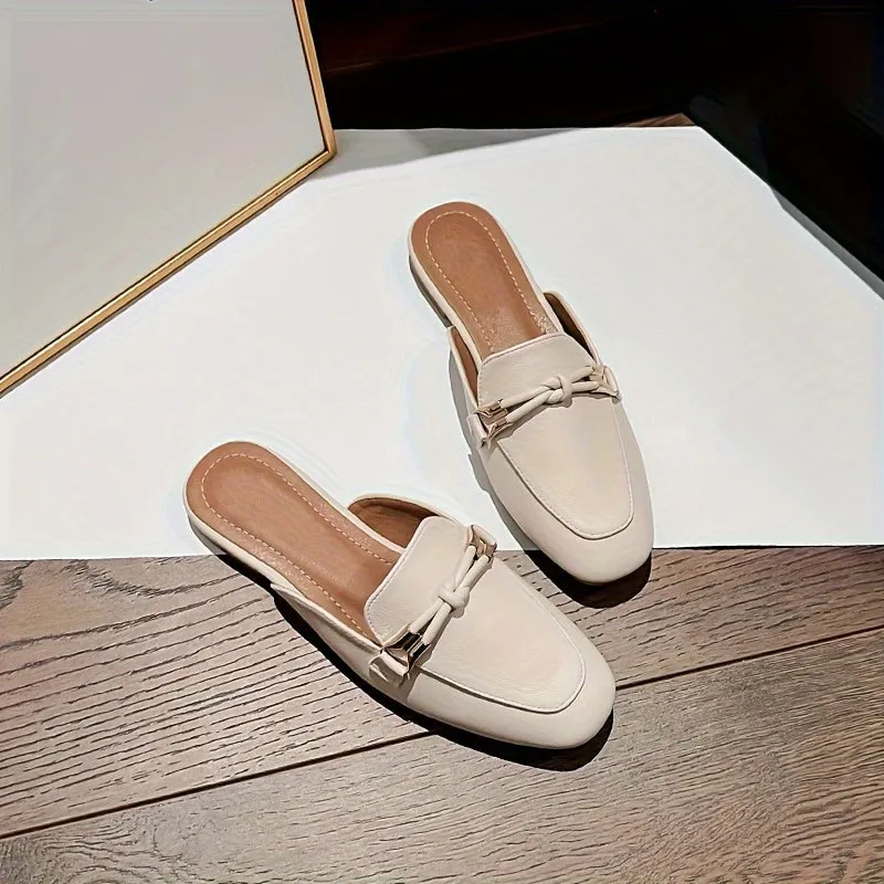Elegant Beige Slip-On Mules