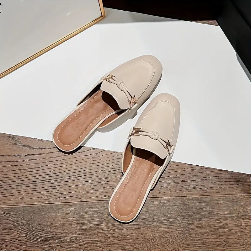Elegant Beige Slip-On Mules