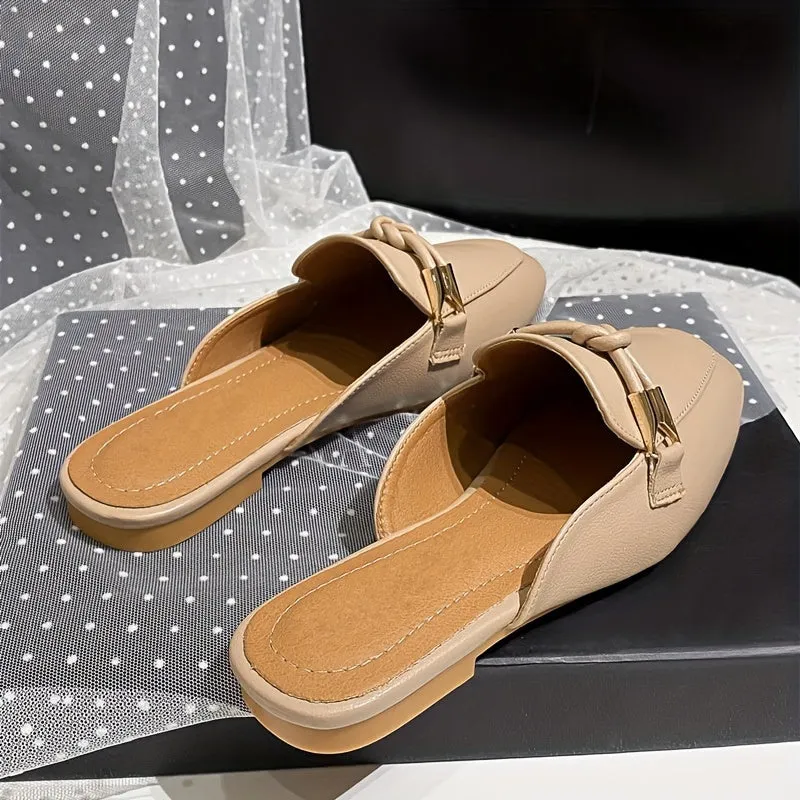 Elegant Beige Slip-On Mules