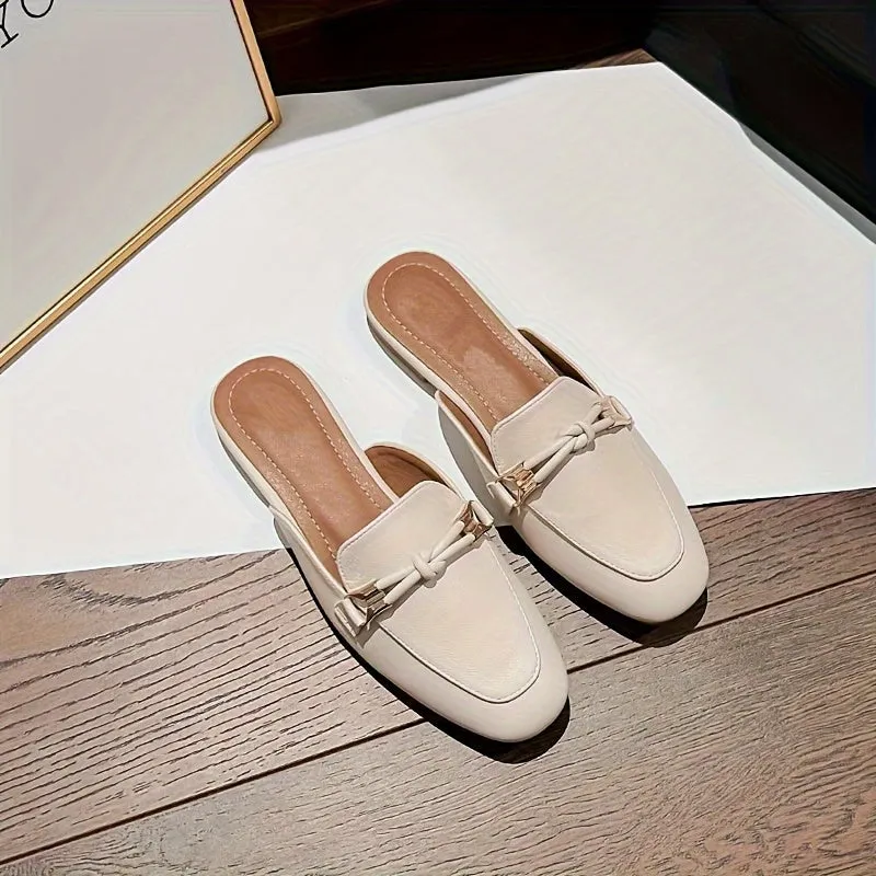 Elegant Beige Slip-On Mules