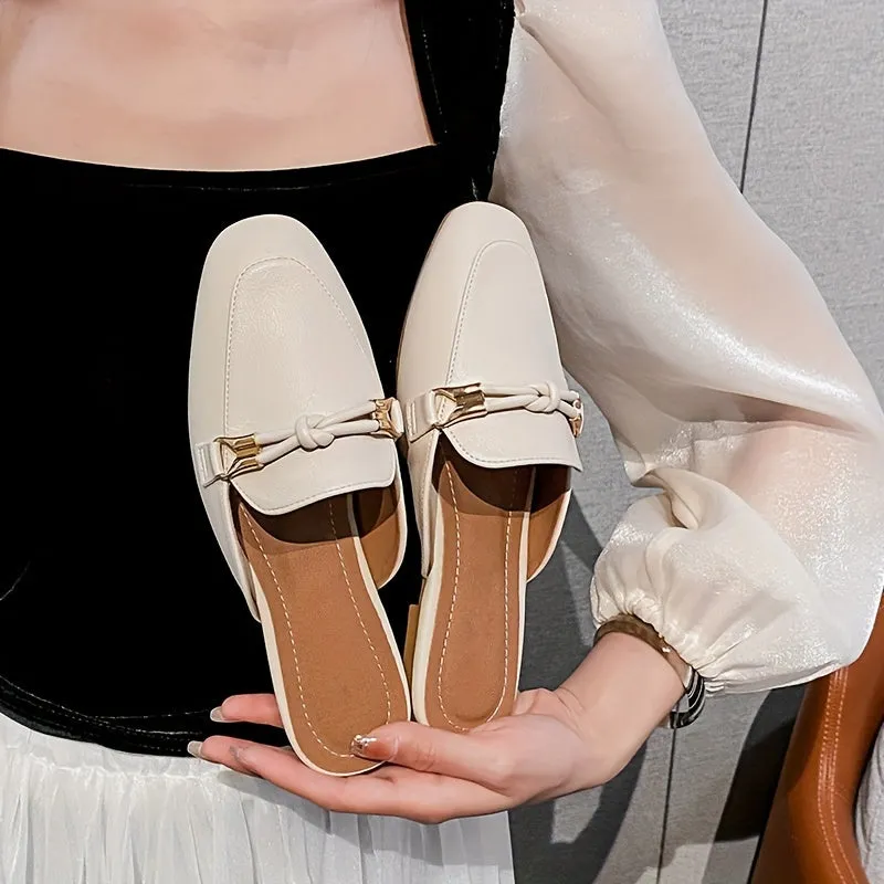 Elegant Beige Slip-On Mules