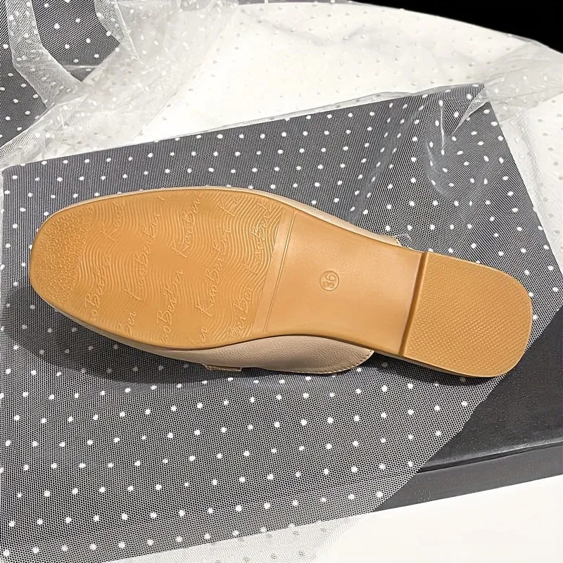 Elegant Beige Slip-On Mules