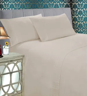 Elegant Comfort Luxury Best, Soft Coziest 4-Piece Bed Sheet Set! 1500 Premier Hotel Quality | Quilted Design on Flat Sheet and Pillowcases | Wrinkle Free, 100%, Twin, Cream