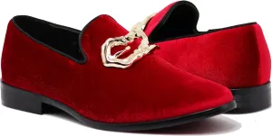 Enzo Romeo Plum05 Men's Dress Loafers Elastic Slip on with Buckle Fashion Shoes