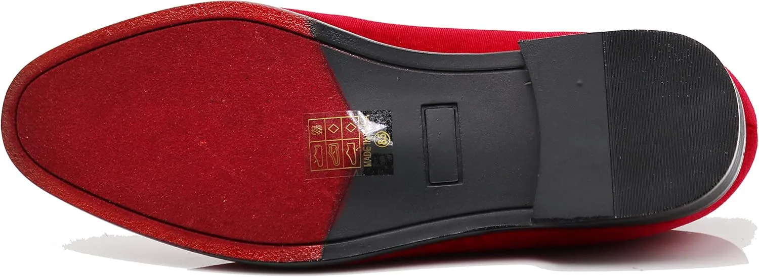 Enzo Romeo Plum05 Men's Dress Loafers Elastic Slip on with Buckle Fashion Shoes