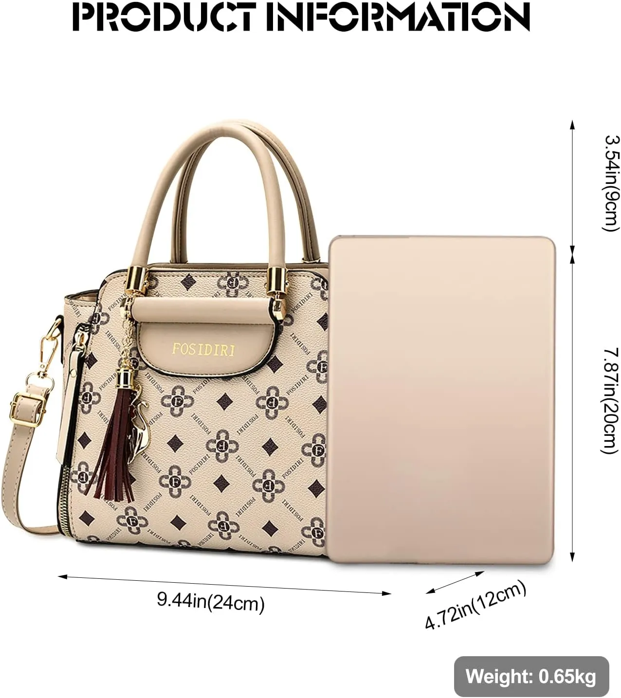 Ergocar 2022 New Women's Tote Handbags with Tassel Pendant, Fashion Vintage Tote Bag, Elegant Top-Handle Bag Boston Bag