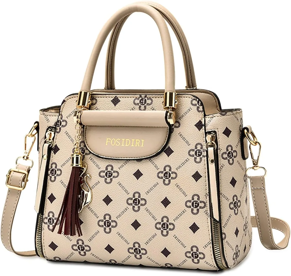 Ergocar 2022 New Women's Tote Handbags with Tassel Pendant, Fashion Vintage Tote Bag, Elegant Top-Handle Bag Boston Bag
