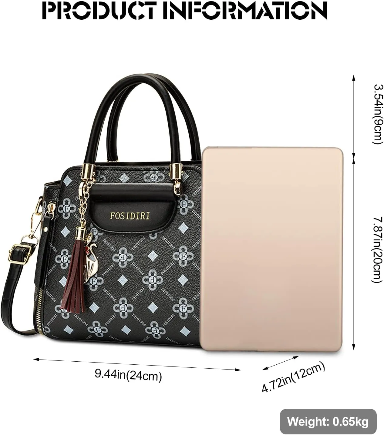 Ergocar 2022 New Women's Tote Handbags with Tassel Pendant, Fashion Vintage Tote Bag, Elegant Top-Handle Bag Boston Bag